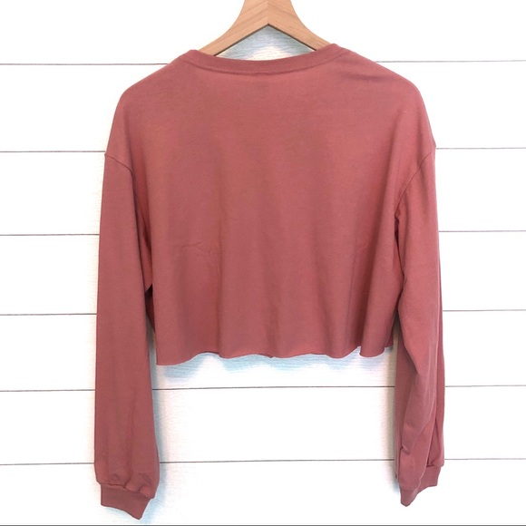 Bella Canvas Mauve Cropped Long Sleeve Tee - Picture 2 of 6